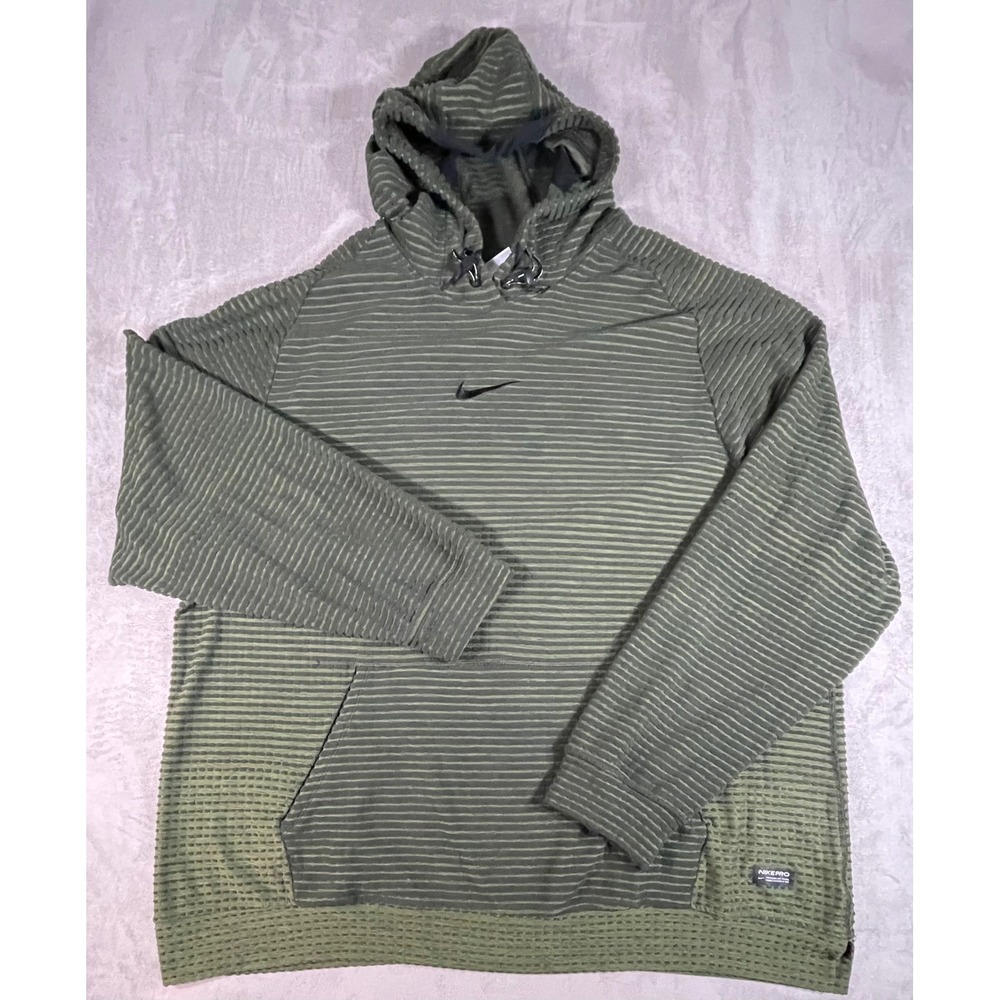 Nike Hoodie Mens XXL Green Therma-FIT ADV Nike Pro Textured Training Pullover